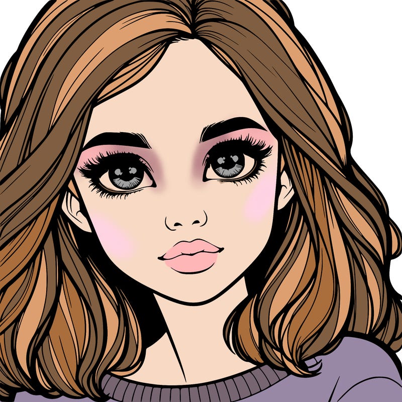 realistic girl whith cute eyes