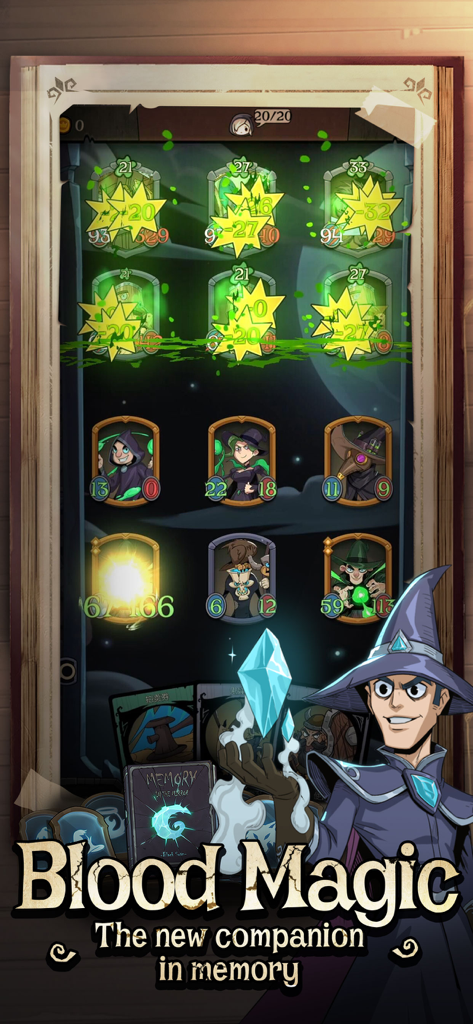 Night of the Full Moon - Pantalla de combate de cartas y compañero de personaje Night of the Full Moon Blood Magic