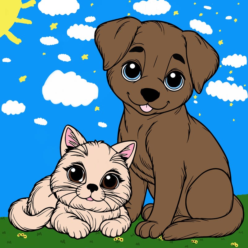 realistic cat and dog