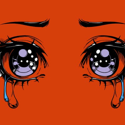 realistic eyes with tears