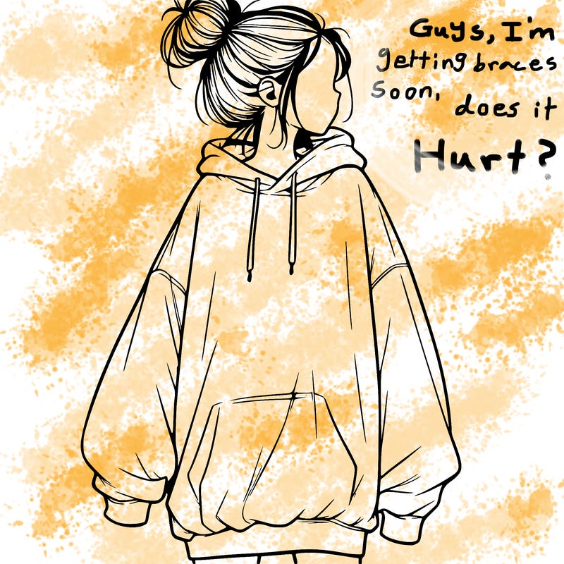 realistic girl with a oversized sweatshirt on and a bun