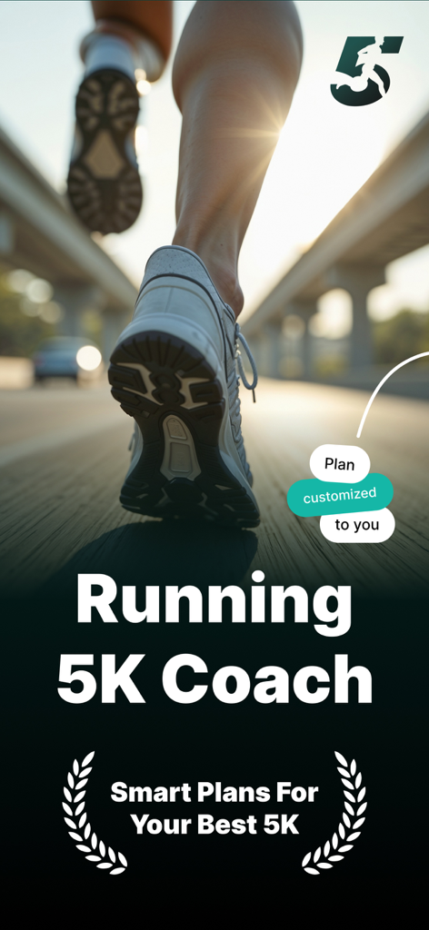 Couch to 5K Run: Running Plans - Captura de pantalla de la aplicación Couch to 5K Run que muestra planes de carrera inteligentes personalizados y funciones de coach de entrenamiento.