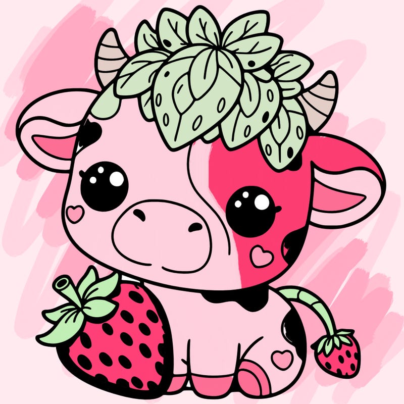 cute strawberry cow