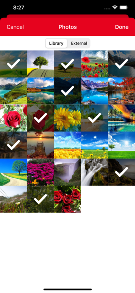 Convert Image To PDF tools - Selección de varias imágenes de la galería para convertirlas en un archivo PDF.