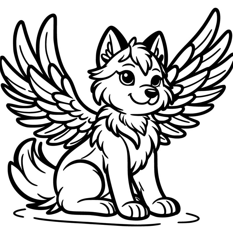 a wolf with wings