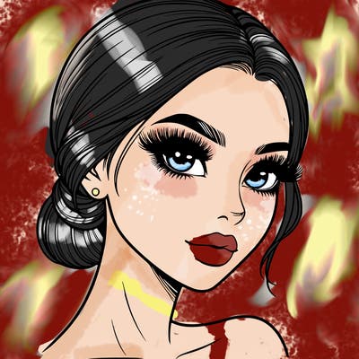 realistic girl with lashes