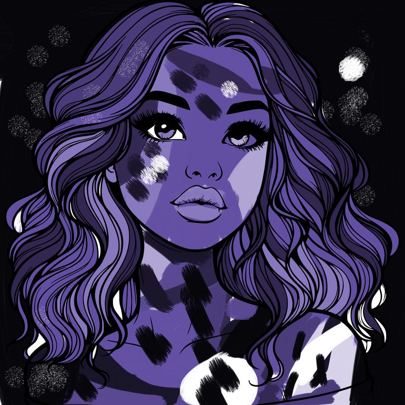 realistic girl with wavy hair and lips