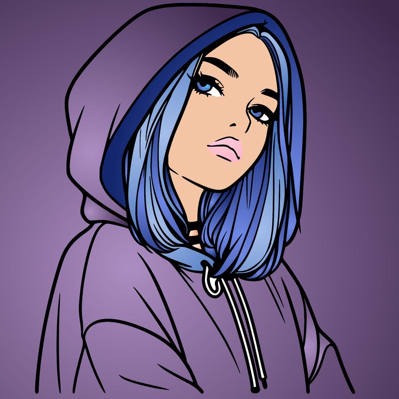 a realistic girl in a hoodie