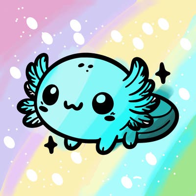 cute easy baby axolotl
