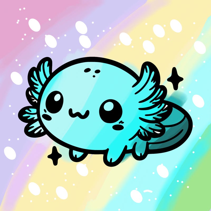 cute easy baby axolotl