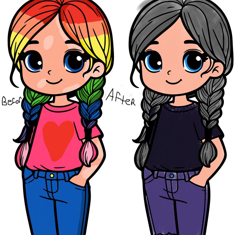 girl with hair up in braids in jeans and tee shirt