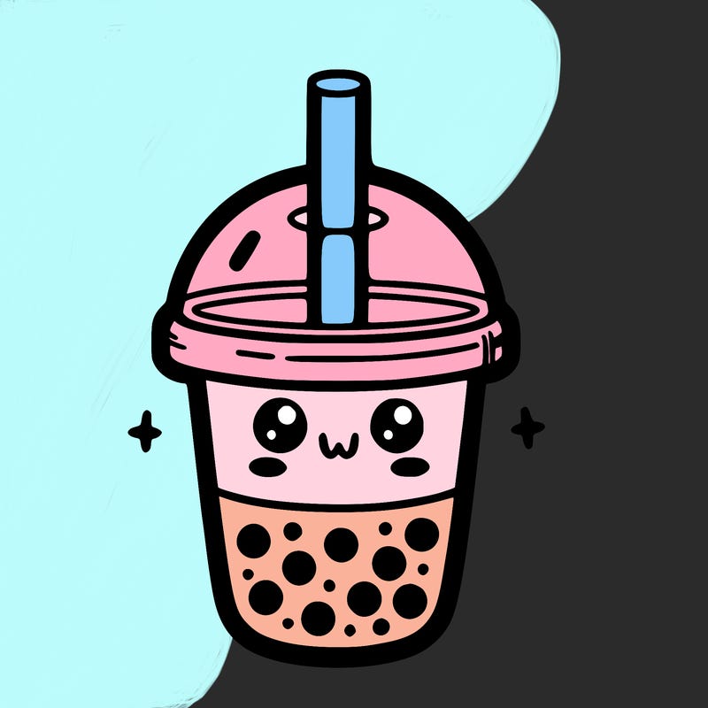 boba tea with no face