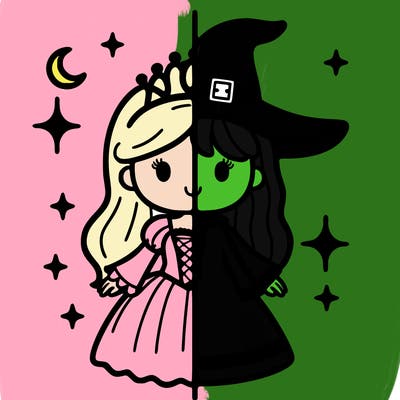 split princess and witch