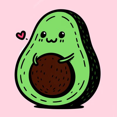 an avocado hugging an avocado