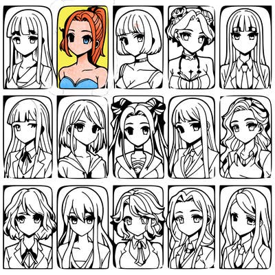 girls that look diffrent anime