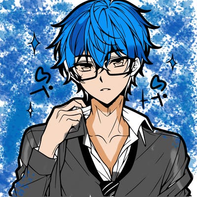 anime hot boy with glasses