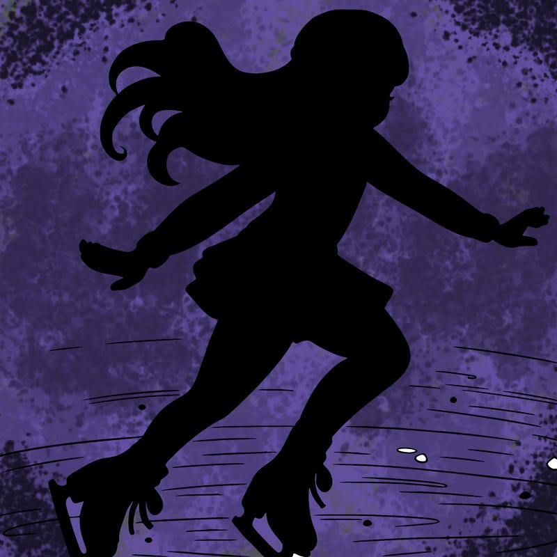 realistic girl doing figure skating on ice