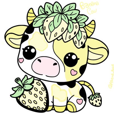 cute strawberry cow