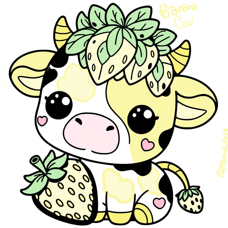 cute strawberry cow