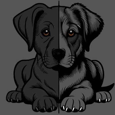 realistic dog split picture