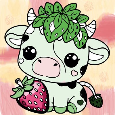 cute strawberry cow