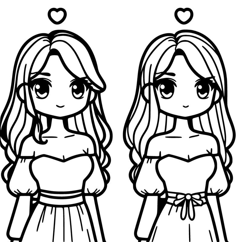 girl with long hair and another with short hair