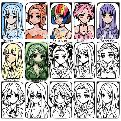 girls that look diffrent anime