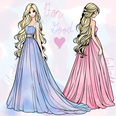 realistic woman with long flowing dress