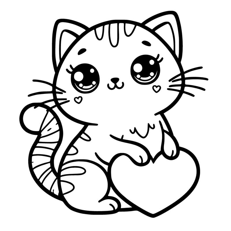 cat with a heart