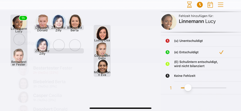 TeacherTool Complete - Digital seating plan and student attendance tracking interface in the TeacherTool Complete app