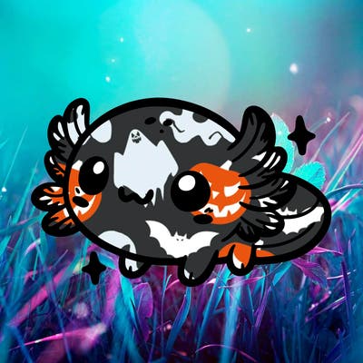 cute easy baby axolotl