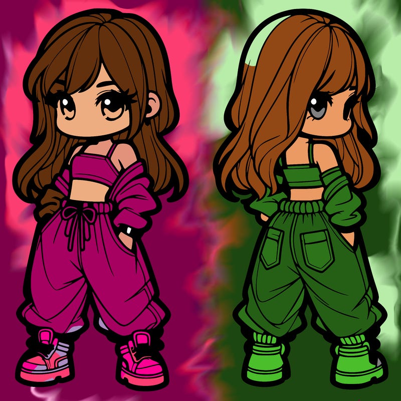 girl in crop top and baggy pants