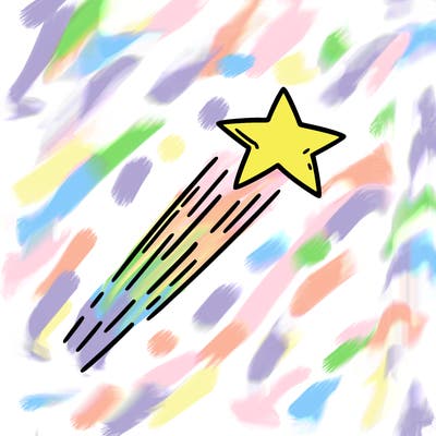 a shooting star in the sky