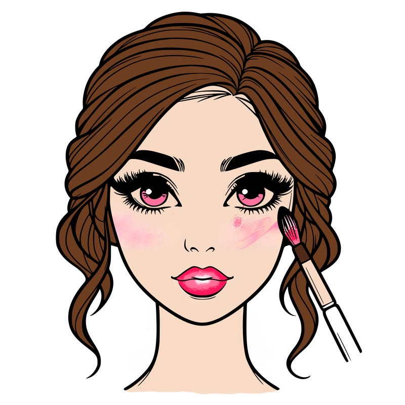 realistic person with makeup