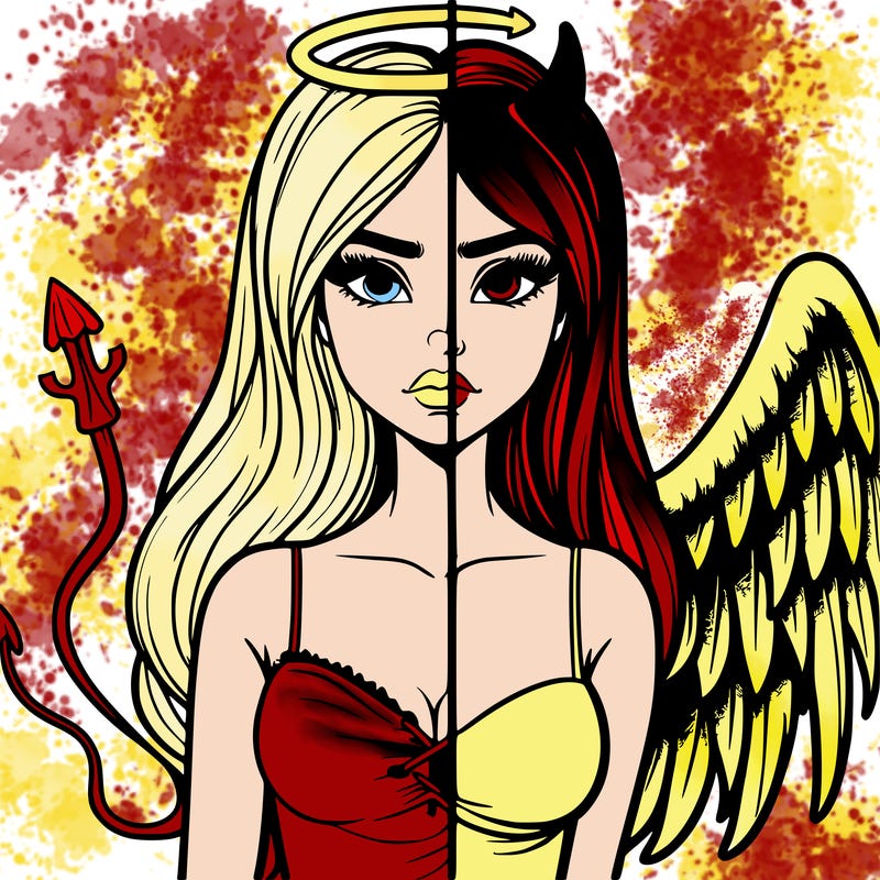 devil vs angel realistic girl