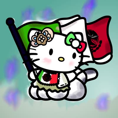 hello kitty mexican flag