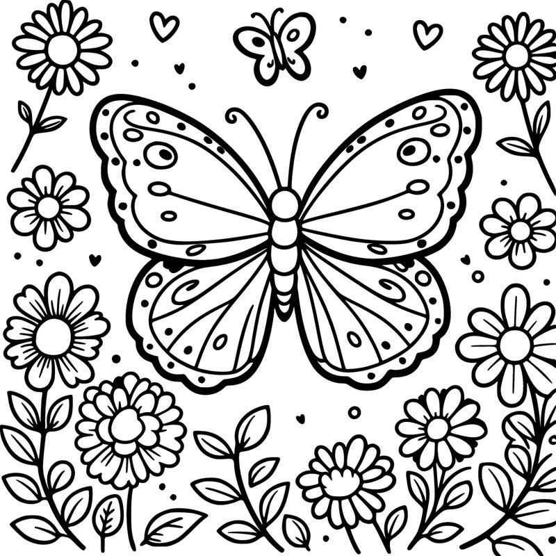 butterfly with flowers