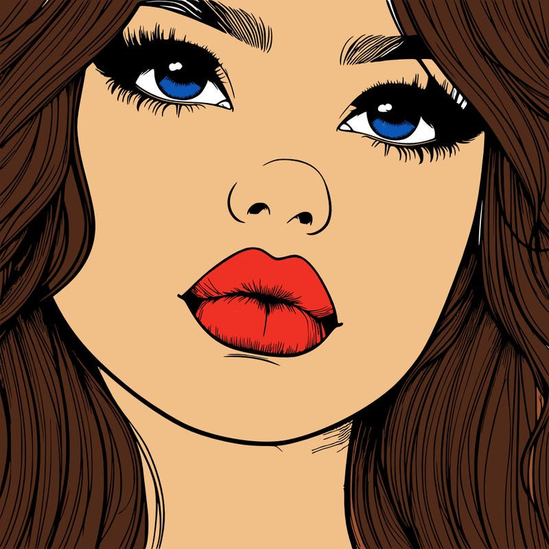 really realistic girl with lips
