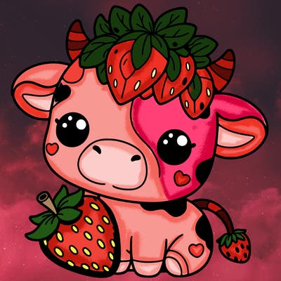 cute strawberry cow