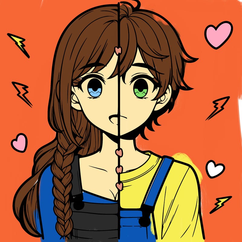 realistic girl boy split