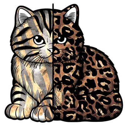 realistic split cat