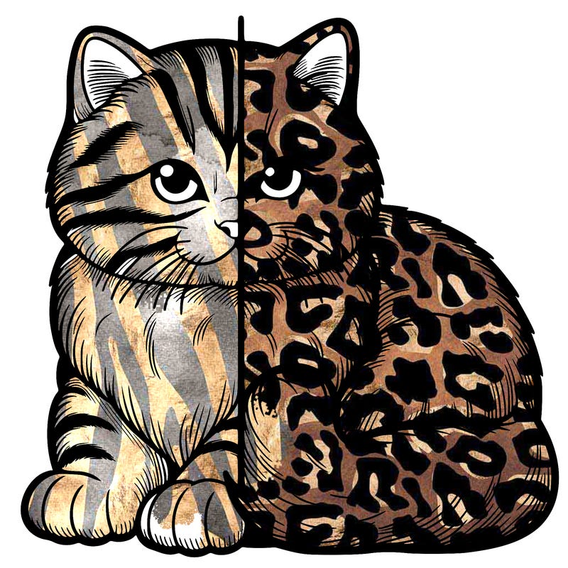 realistic split cat