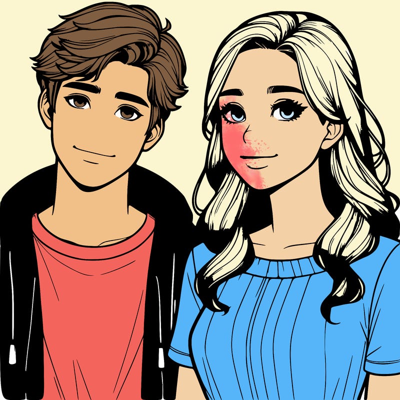 realistic teenage boy and girl