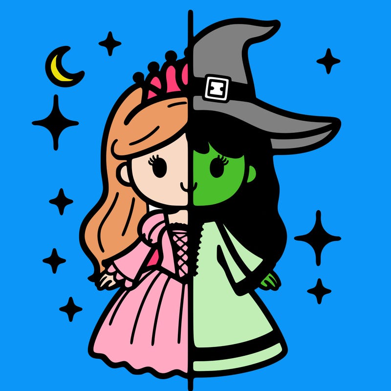 split princess and witch