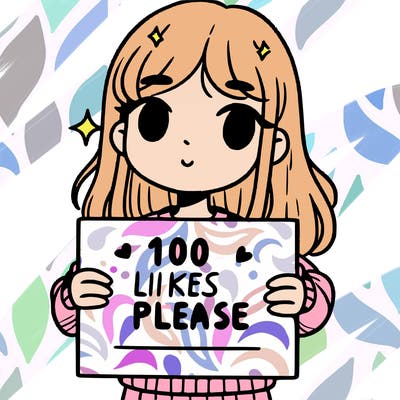 a girl holding up a sign saying 100 likes please
