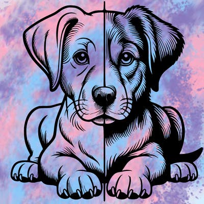 realistic dog split picture