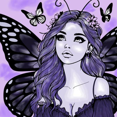 butterfly fairy realistic girl