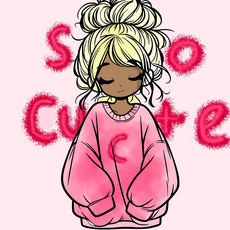 girl with baggy sweatshirt and messy bun