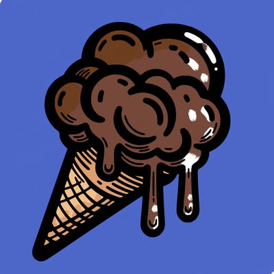 bubblegum icecream on a cone and dripping slightly