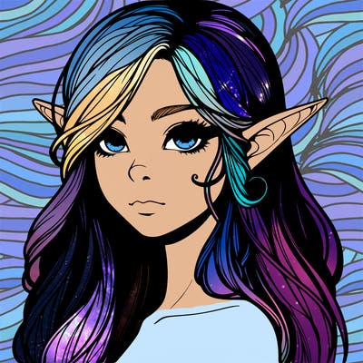 elf girl realistic dark fantasy